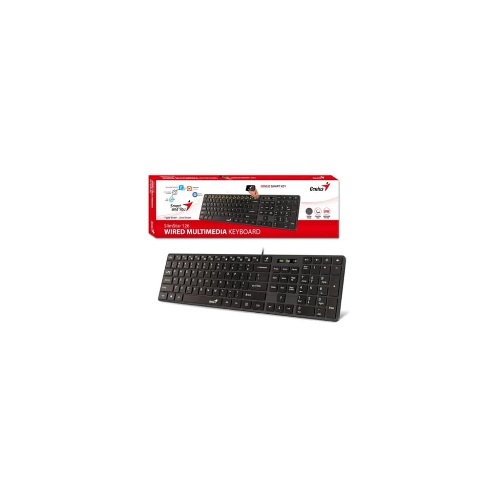 GENIUS Teclado GENIUS Slimstar 126 QWERTY Numérico COLOR Negro