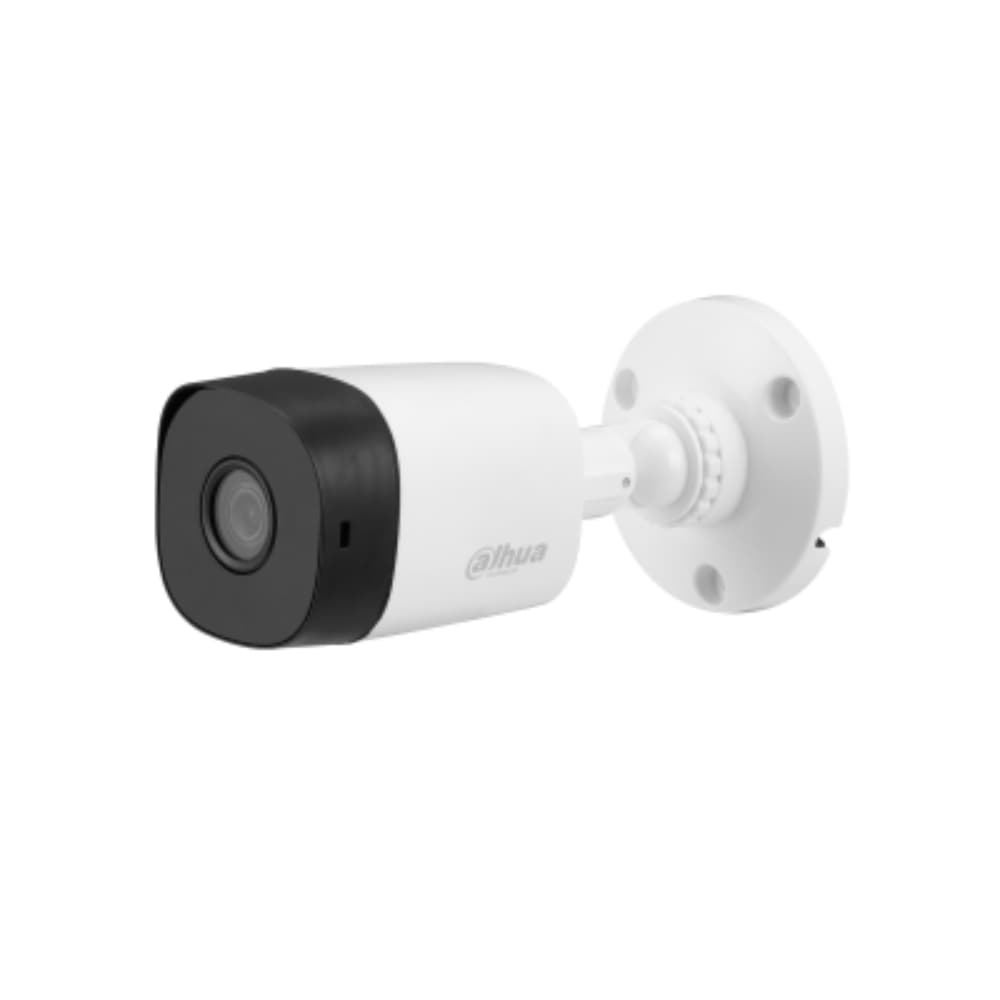 DAHUA Cámara Analoga tipo bala de 2MP a 30 fps con Audio/Iluminación IR inteligente 20 metros/Lente fija de 2.8 mm: Ofrece un amplio ángulo de visión de 100° horizontal, 54° vertical y 117° diagonal/Proteccion IP67/Alimentación de 12 VDC/Formatos de señal (CVI, CVBS, AHD, TVI)/Material Plástico