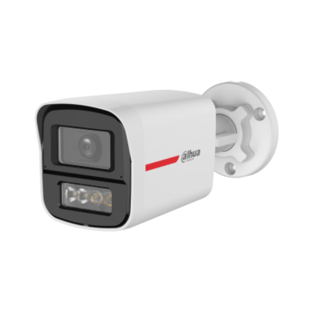DAHUA Cámara Bullet HDCVI 2MP WizColor/ Imagen 24 Horas a Color/ Corrección de Distorsión de Imagen mediante IA/ Iluminador Dual Inteligente/ Hasta 50m de Dist de Ilumin/ Doble Mic Incorp/ Campo de Visión de Hasta 101°