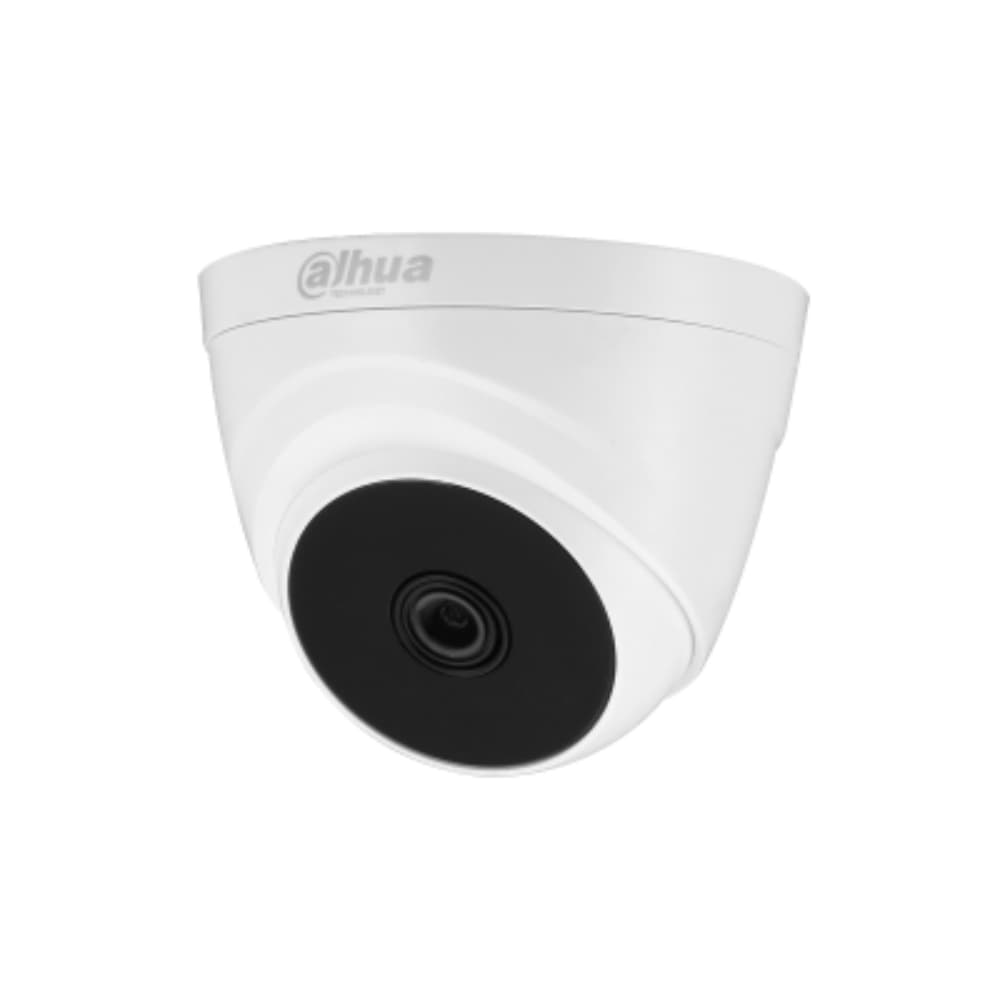 DAHUA Camara Analoga Tipo Domo de focal fija IR HDCVI de 5 MP, Máximo 25 fps a 5 MP, Iluminación IR inteligente, 25 m de distancia de iluminación, Lente fija de 2,8 mm, CVI/CVBS/AHD/TVI conmutable. Micrófono incorporado