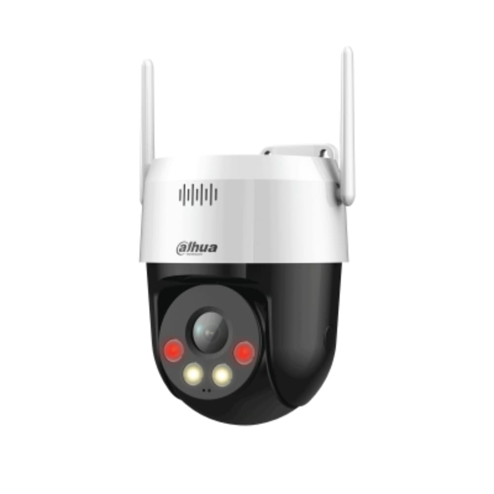 DAHUANEW Cámara Dahua PT, foco fijo, Wifi,3MP, PT, IP66, IR hasta 10mts, AI Detección Humana y Vehículos, Patrullas (Preset Patrol), Auto seguimiento Humano y de Vehículos, Alarma por Sonido Anormal, Alarma de Sonido y de Luz, Smart Dual Light, Wifi 6, Audio bidireccional, Soporta Micro SD hasta 256GB, Gestión desde la App DMSS (Dahua)