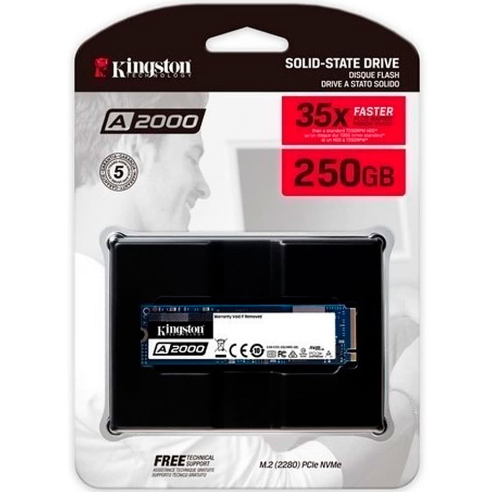 KINGSTON DIGITAL Unidad de estado solido ssd kingston A2000 250GB M.2 PCIe NVMe